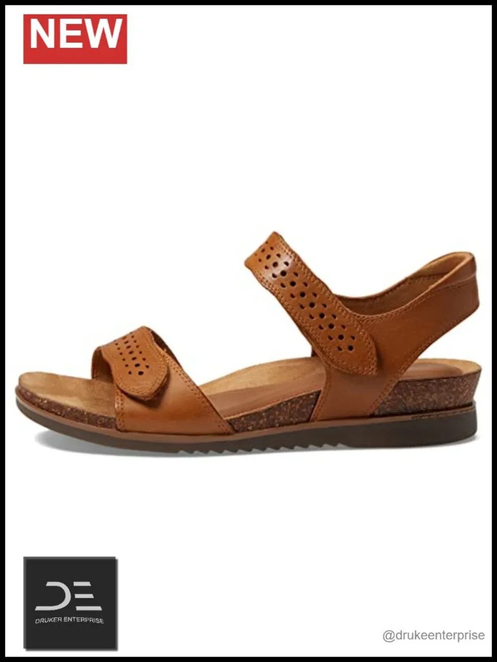 Womens Leather Slingback Wedge Sandals Comfort EVA Footbed Open Toe